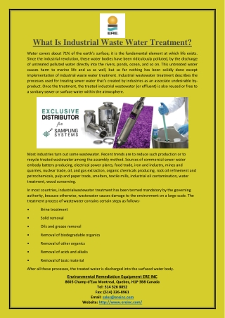 What Is Industrial Waste Water Treatment