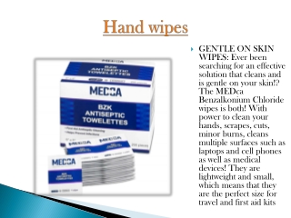 hand alchohol wipes