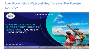 Can Blockchain E-Passport Help To Save The Tourism Industry_