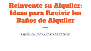 Alquiler de Pisos y Casas en Canarias