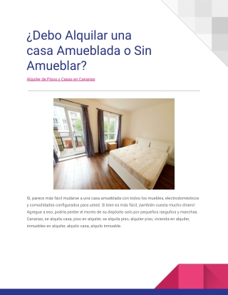 Alquiler de Pisos y Casas en Canarias