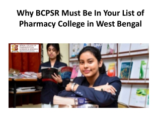 Why BCPSR Must Be In Your List of Pharmacy College in West Bengal