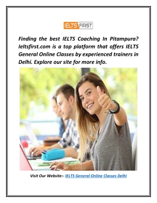 IELTS General Online Classes Delhi | Ieltsfirst.com