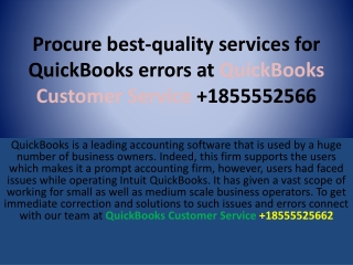 Procure best-quality services for QuickBooks errors at QuickBooks Customer Servi