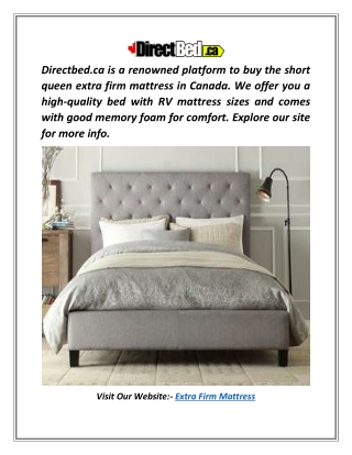 Extra Firm Mattress | Directbed.ca