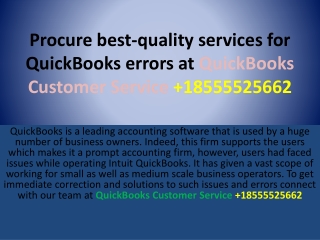 Best Services for QuickBooks errors at QuickBooks Customer Service  18555525662