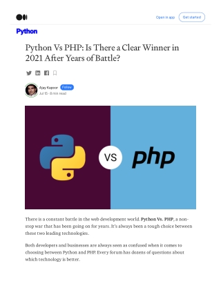 Python Vs PHP: Is There a Clear Winner in 2021 After Years of Battle?