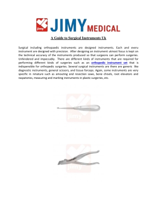A Guide to Surgical Instruments Uk