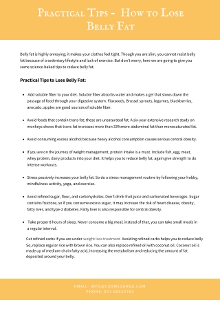 Practical Tips -  How to Lose Belly Fat