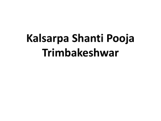 Kalsarpa Shanti Pooja Trimbakeshwar