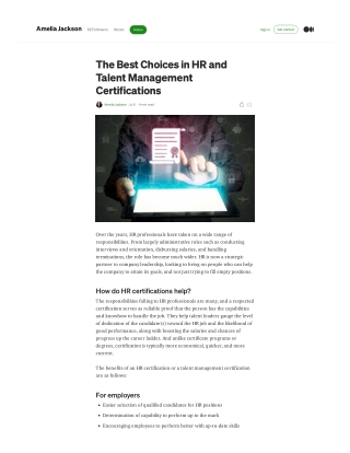 The Best Choices in HR and Talent Management Certifications