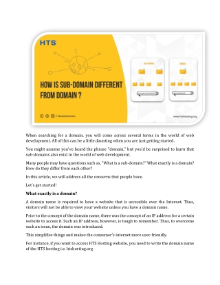 How is Sub-domain different from the Domain?