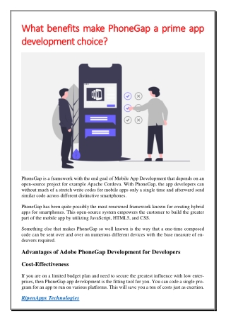 What benefits make PhoneGap a prime app development choice