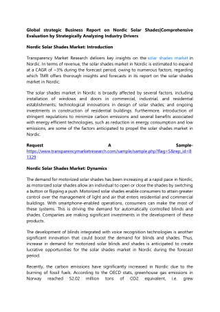 Global strategic Business Report on Nordic Solar Shades|Comprehensive Evaluation