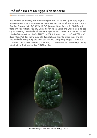 Phổ Hiền Bồ Tát Đá Ngọc Bích Nephrite