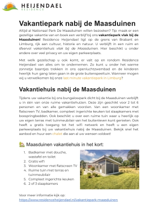 Vakantiepark Maasduinen
