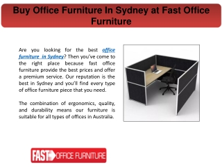 Buy Office Furniture In Sydney at Fast Office Furniture