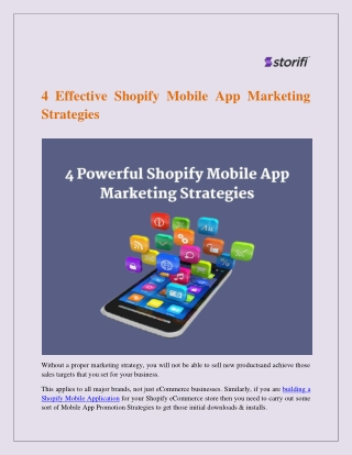 4 Effective Shopify Mobile App Marketing Strategiess