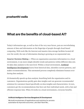 What are the benefits of cloud-based AI