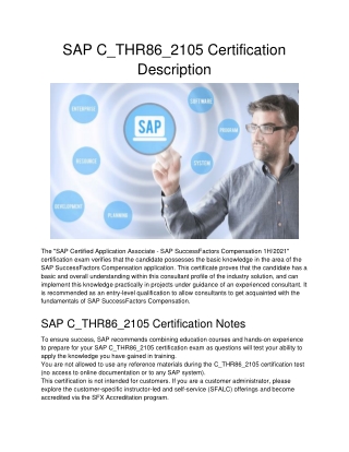SAP C_THR86_2105 Certification Description