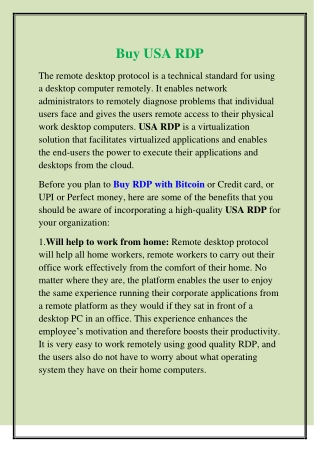 Buy RDP USA