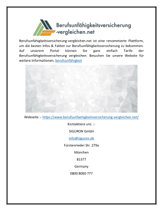 Berufsunfähigkeit  Berufsunfaehigkeitsversicherung-vergleichen.net