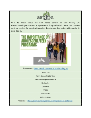 Best Rehab Centers in Simi Valley, C Aspirecounselingservice