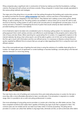 How to Outsmart Your Peers on piling foundation design