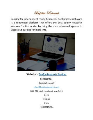 Equity Research Services  Baptistaresearch