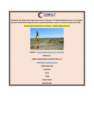 Design Engineering Services in Houston  Cobalt-engineering.com