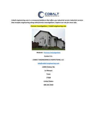 Forensic Investigations  Cobalt-engineering.com
