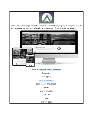 Financial advisor web design | Atlasagency.ca