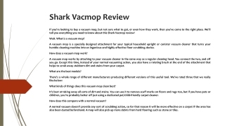 Shark Vacmop Review