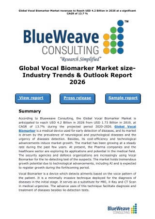 Global Vocal Biomarker Market
