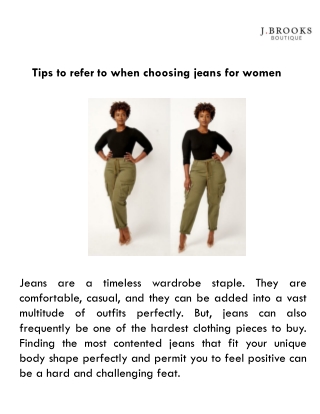 Tips to refer to when choosing jeans for women