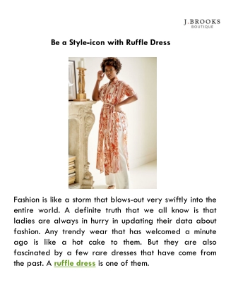 Be a Style-icon with Ruffle Dress