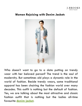 Women Rejoicing with Denim Jackets