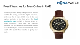 Fossil Watches for Men Online in UAE