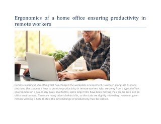 Ergonomics of a home office ensuring productivity in remote workers-converted