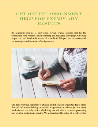 Get Online Assignment Help for Exemplary Results