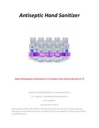 Antiseptic Hand Sanitizer Gel