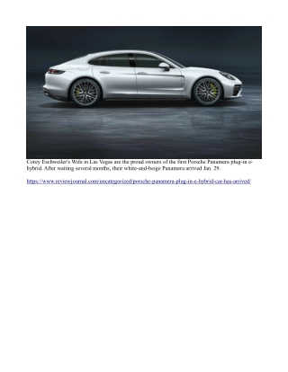 Corey Eschweiler Wife gets the first Porsche Panamera plug-in e-hybrid Las Vegas