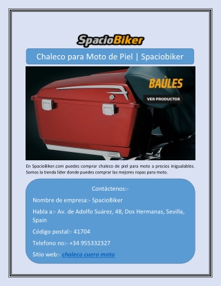 Chaleco para Moto de Piel | Spaciobiker