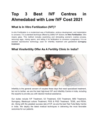 Top 3 Best IVF Centres in Ahmedabad with Low IVF Cost 2021
