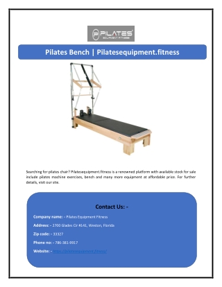 Pilates Bench | Pilatesequipment.fitness