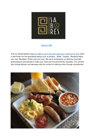 5% Off - Sabores CBD Italian Menu Spring Hill,QLD
