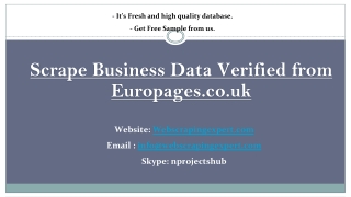 Scrape Business Data Verified from Europages.co.uk