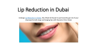 Lip Reduction in Dubai
