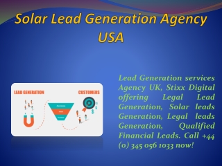 Solar Lead Generation Agency USA