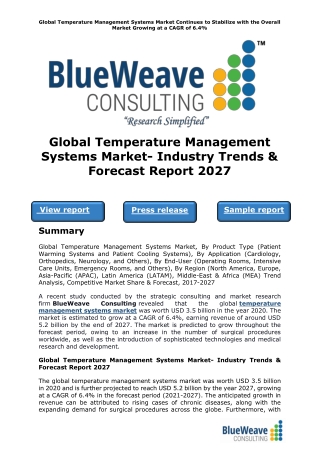 Global Temperature Management Systems Market